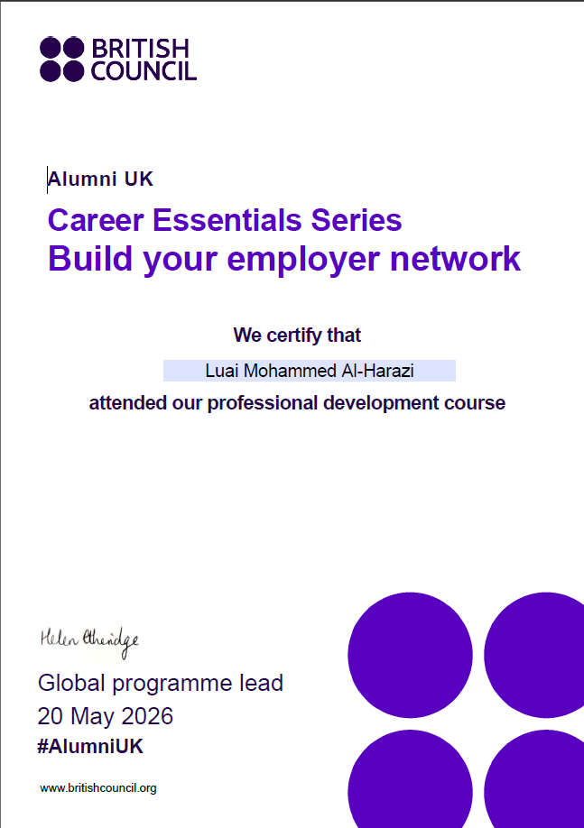 British Council Career Essentials Series Certificate