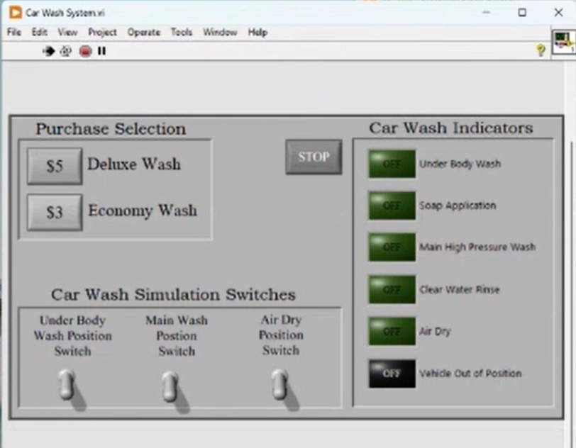 LabVIEW Car Wash System screenshot