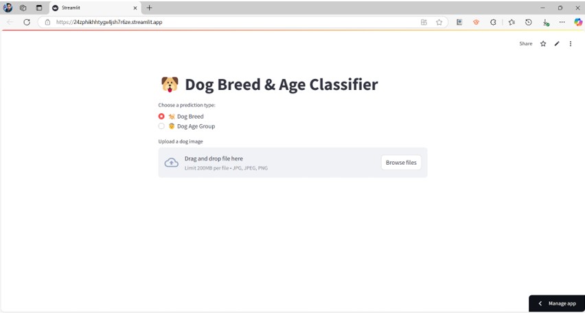 Dog app screenshot